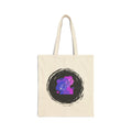 Ghost Cat Canvas Tote Bag — Cute Purple Blue Cat Illustration Cotton Tote