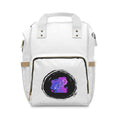 Diaper Backpack — Modern Mom & Dad Multifunctional Baby Bag with Colorful Family Illustration