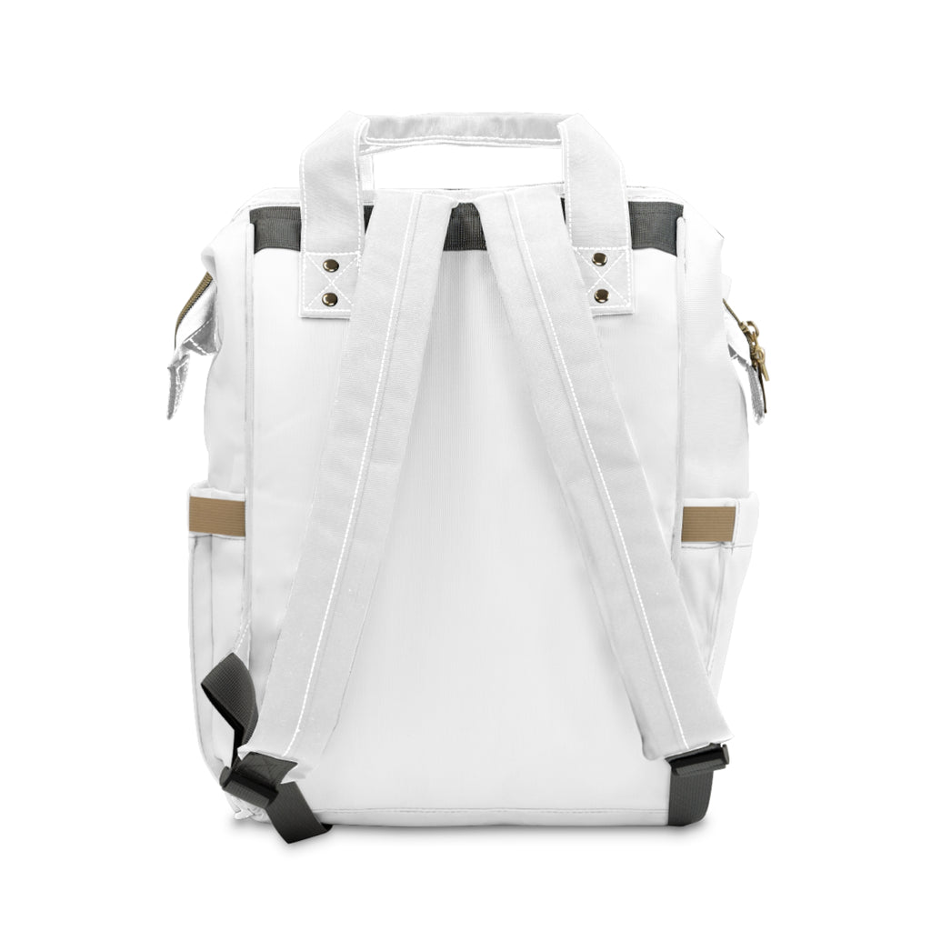 Diaper Backpack — Modern Mom & Dad Multifunctional Baby Bag with Colorful Family Illustration