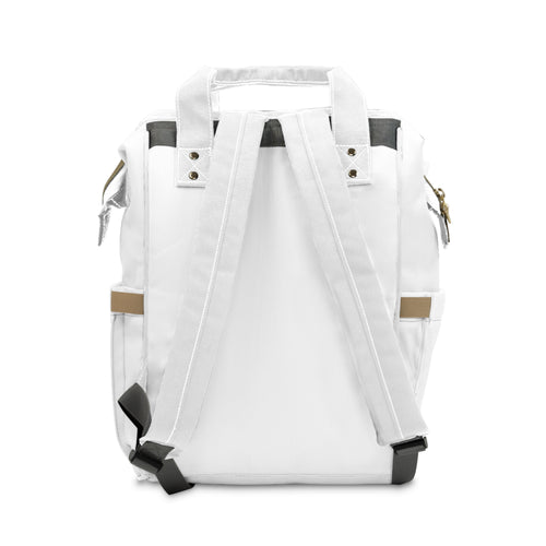 Diaper Backpack — Modern Mom & Dad Multifunctional Baby Bag with Colorful Family Illustration