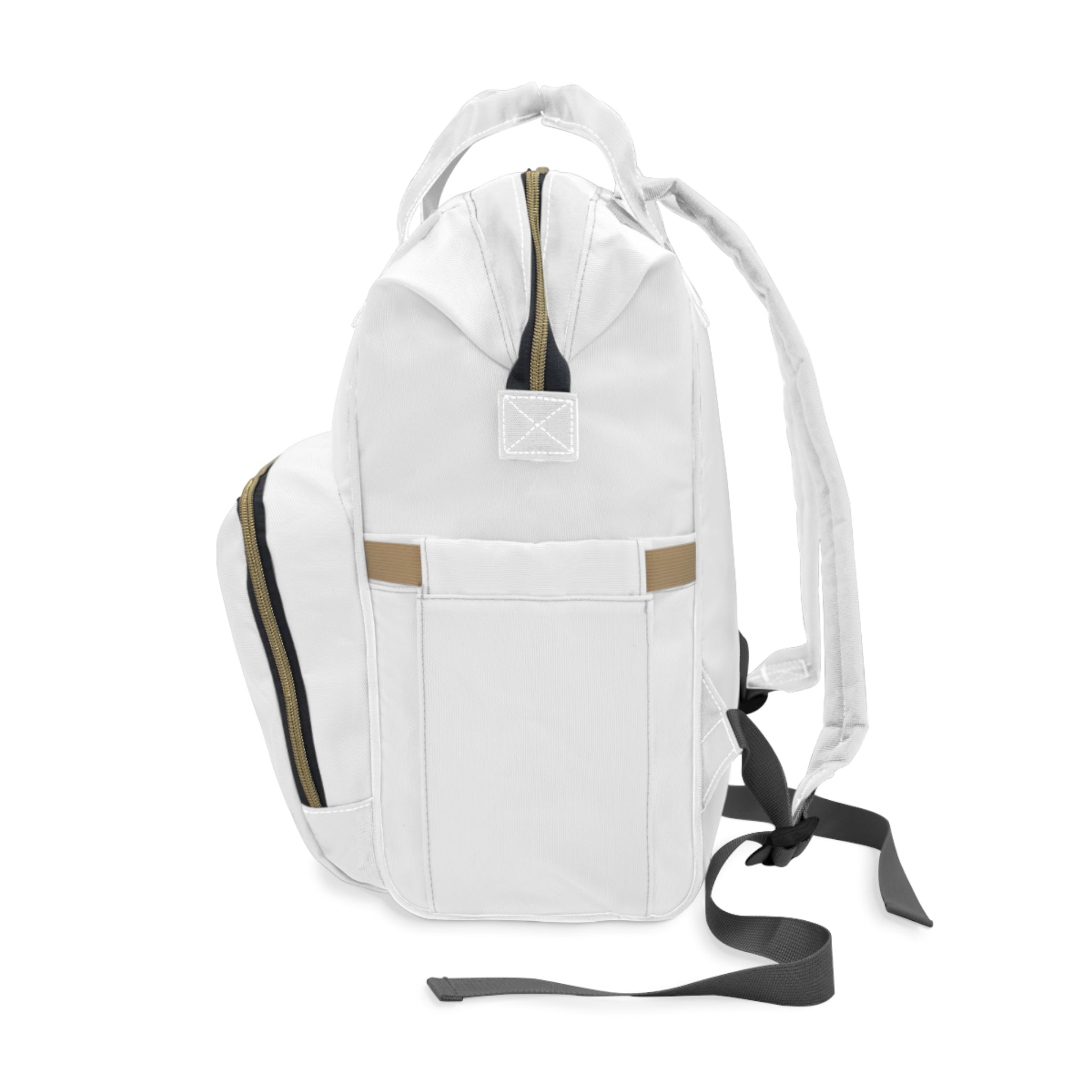 Diaper Backpack — Modern Mom & Dad Multifunctional Baby Bag with Colorful Family Illustration