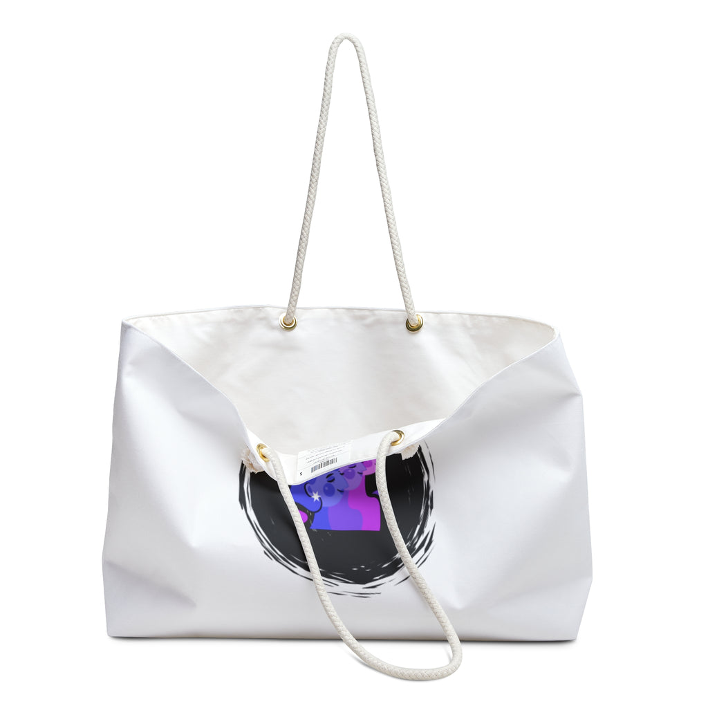 Cosmic Cats Weekender Bag — Purple Gradient Cat Duo Travel Tote