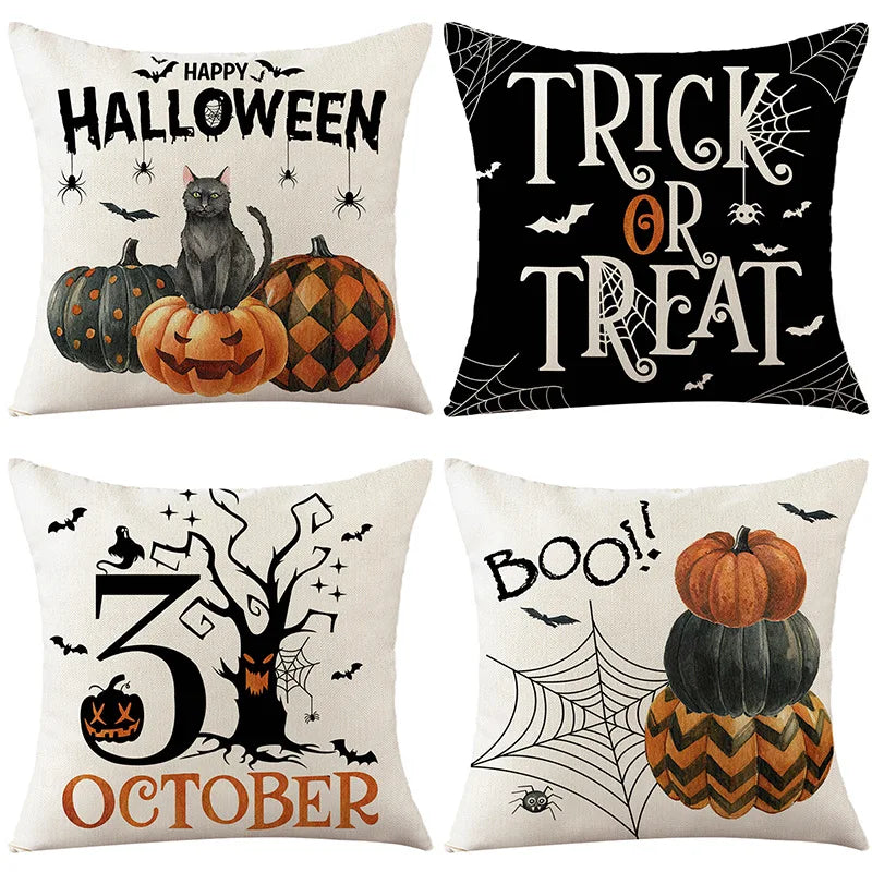 4er Halloween-Kissen-Set