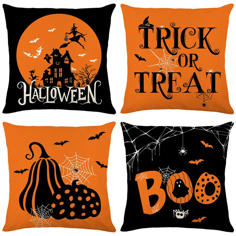 4er Halloween-Kissen-Set