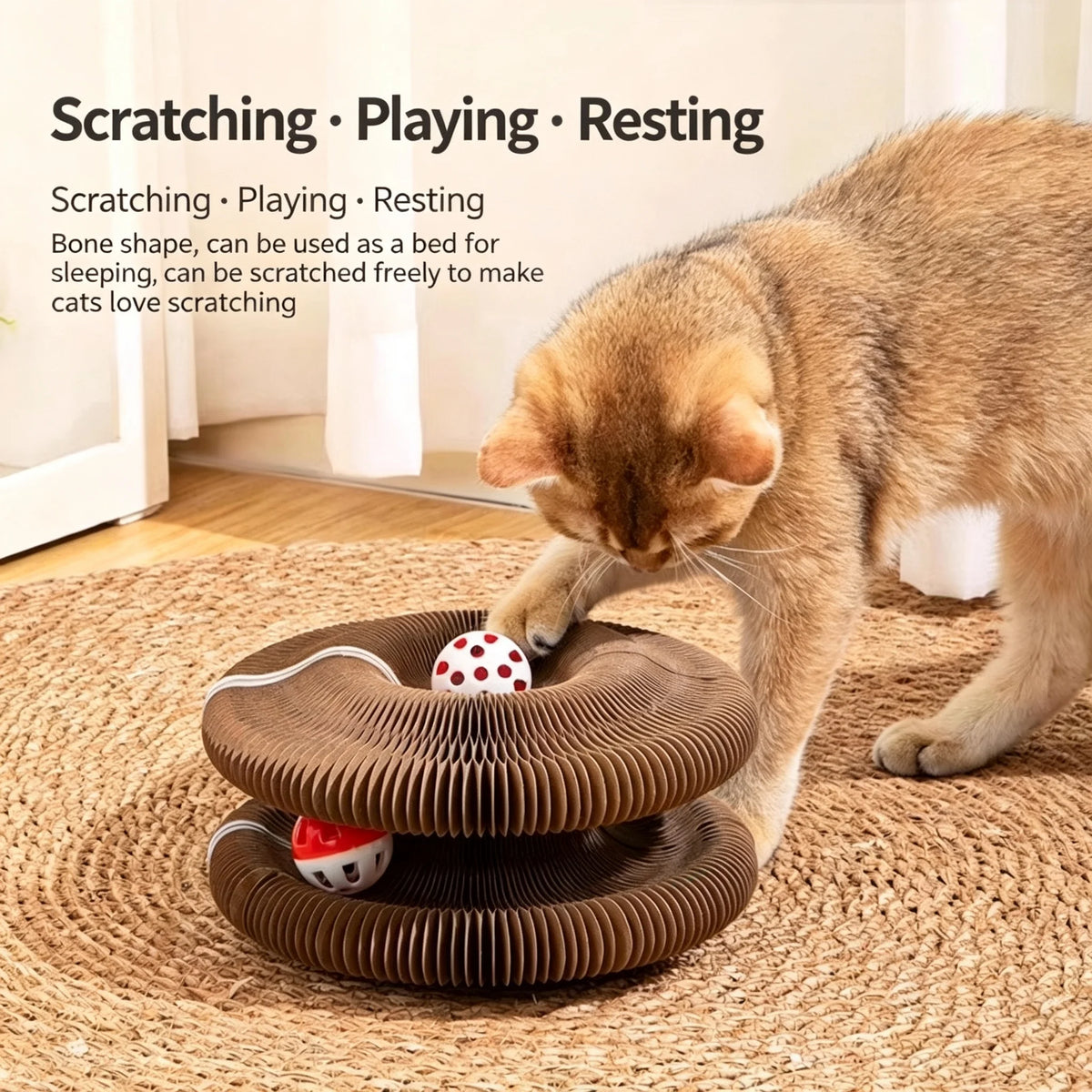 Corrugated Paper Cat Scratcher for Stress Relief Indoor
