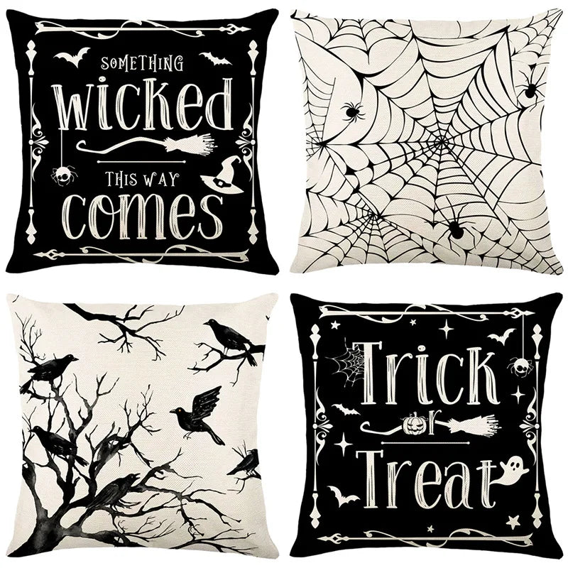 4er Halloween-Kissen-Set